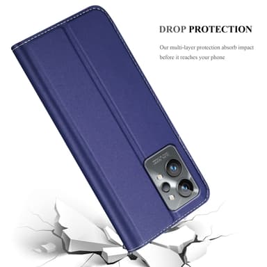 Realme GT 2 PRO Suojakuori Lompakkokotelo (Sininen)