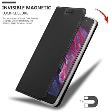 Motorola MOTO X4 Suojakuori Lompakkokotelo (Musta)