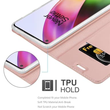 OnePlus 8 Suojakuori Lompakkokotelo (Vaaleanpunainen)