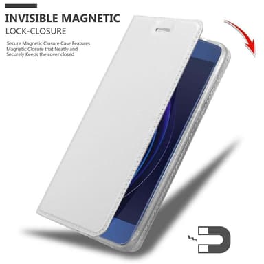 Honor 8 / 8 PREMIUM Suojakuori Lompakkokotelo (Hopea)