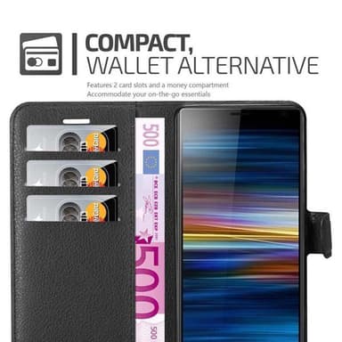 Sony Xperia L3 Suojakuori Lompakkokotelo (Musta)