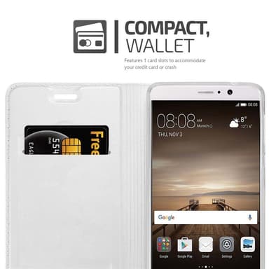 Huawei MATE 9 Suojakuori Lompakkokotelo (Hopea)