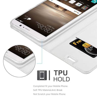 Huawei MATE 9 Suojakuori Lompakkokotelo (Hopea)