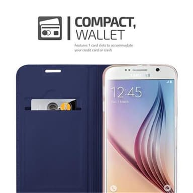 Samsung Galaxy S6 Suojakuori Lompakkokotelo (Sininen)