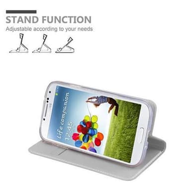 Samsung Galaxy S4 Suojakuori Lompakkokotelo (Hopea)