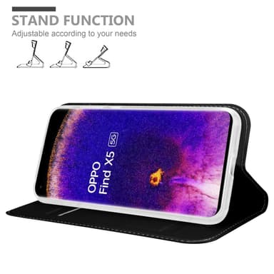 Oppo FIND X5 Suojakuori Lompakkokotelo (Musta)