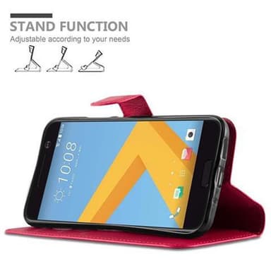 HTC ONE M10 Suojakuori Lompakkokotelo (Punainen)