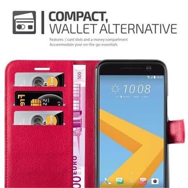 HTC ONE M10 Suojakuori Lompakkokotelo (Punainen)