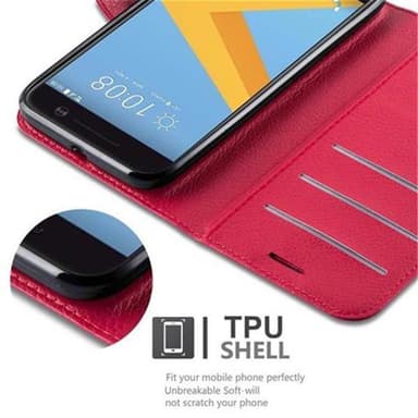HTC ONE M10 Suojakuori Lompakkokotelo (Punainen)