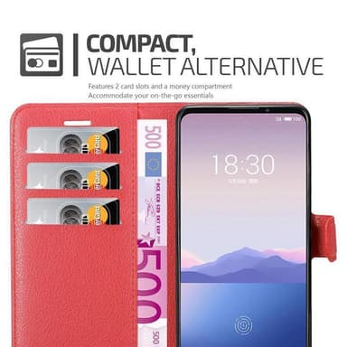 MEIZU 16Xs Suojakuori Lompakkokotelo (Punainen)