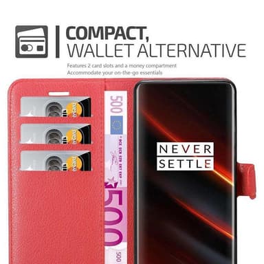 OnePlus 7T PRO Suojakuori Lompakkokotelo (Punainen)
