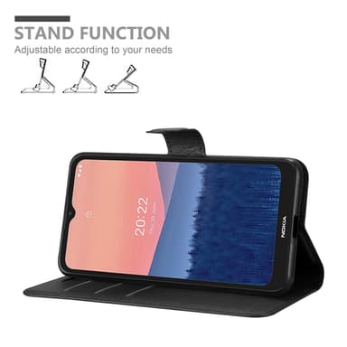 Nokia C21 Suojakuori Lompakkokotelo (Musta)