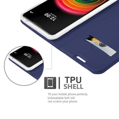 LG X POWER Suojakuori Lompakkokotelo (Sininen)