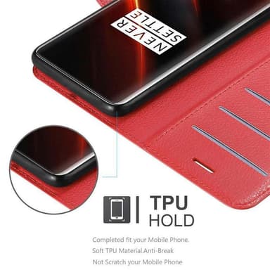 OnePlus 7T PRO Suojakuori Lompakkokotelo (Punainen)