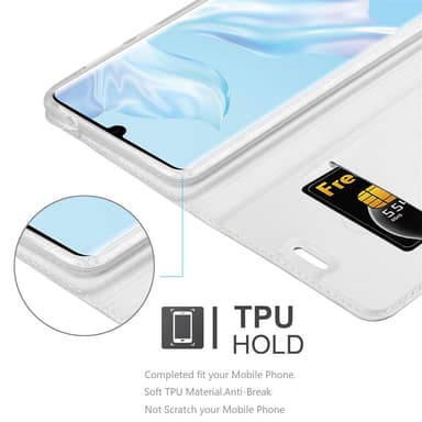 Huawei P30 PRO Suojakuori Lompakkokotelo (Hopea)