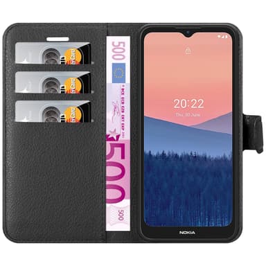 Nokia C21 Suojakuori Lompakkokotelo (Musta)