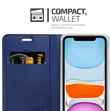iPhone 11 Suojakuori Lompakkokotelo (Sininen)