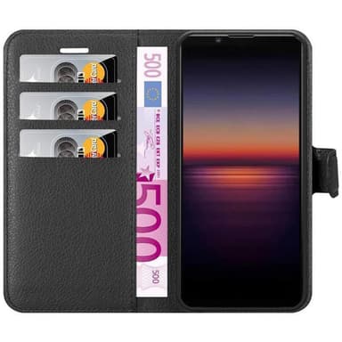 Sony Xperia 1 II Suojakuori Lompakkokotelo (Musta)
