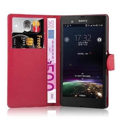 Sony Xperia Z Suojakuori Lompakkokotelo (Punainen)