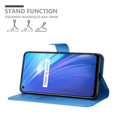 Realme 6 4G / 6s Suojakuori Lompakkokotelo (Sininen)