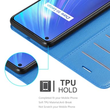 Realme 6 4G / 6s Suojakuori Lompakkokotelo (Sininen)