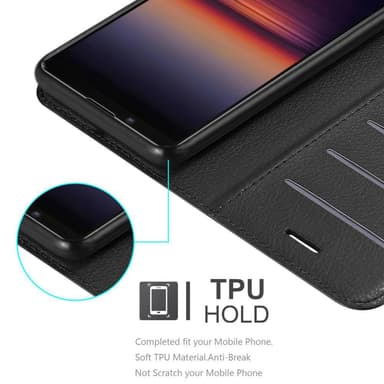 Sony Xperia 1 II Suojakuori Lompakkokotelo (Musta)