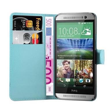 HTC ONE M8 MINI Suojakuori Lompakkokotelo (Sininen)