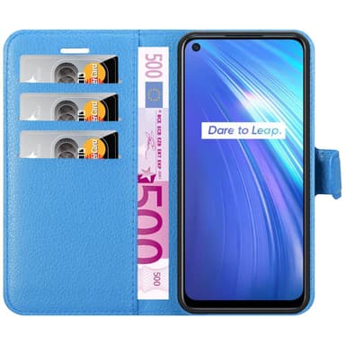 Realme 6 4G / 6s Suojakuori Lompakkokotelo (Sininen)