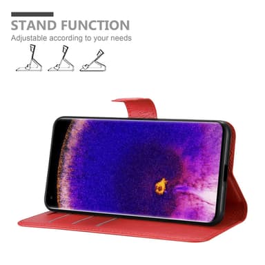 Oppo FIND X5 PRO Suojakuori Lompakkokotelo (Punainen)