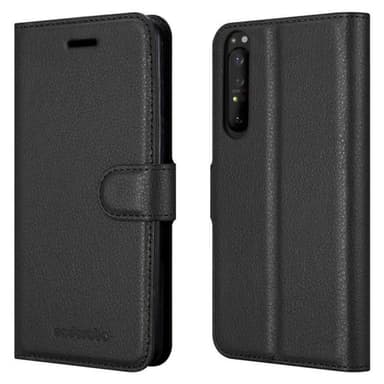 Sony Xperia 1 II Suojakuori Lompakkokotelo (Musta)