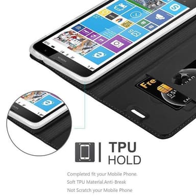 Nokia Lumia 1320 Suojakuori Lompakkokotelo (Musta)
