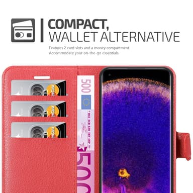 Oppo FIND X5 PRO Suojakuori Lompakkokotelo (Punainen)