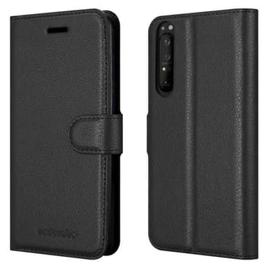 Sony Xperia 1 II Suojakuori Lompakkokotelo (Musta)