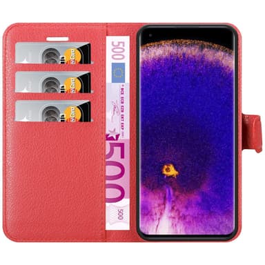 Oppo FIND X5 PRO Suojakuori Lompakkokotelo (Punainen)