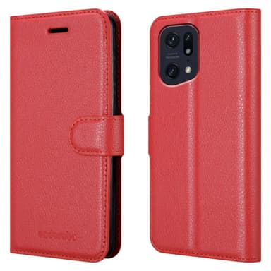 Oppo FIND X5 PRO Suojakuori Lompakkokotelo (Punainen)