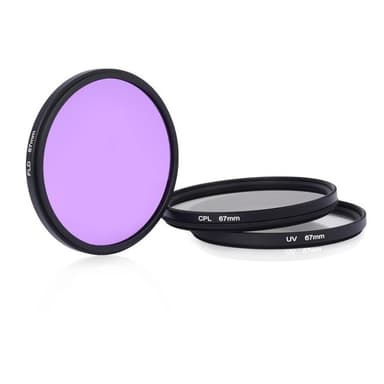 9 pakkauksen kameran suodatinsarja UV CPL FLD -suodattimella Musta 55 mm