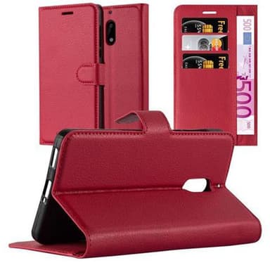 Nokia 6 2017 Suojakuori Lompakkokotelo (Punainen)