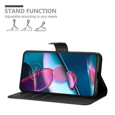 Motorola EDGE+ Suojakuori Lompakkokotelo (Musta)