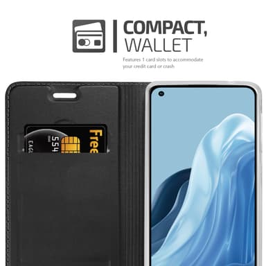 Realme 7 5G Suojakuori Lompakkokotelo (Musta)