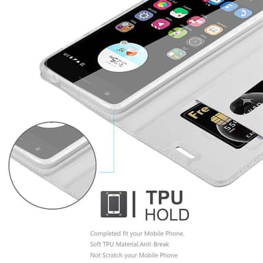 ZTE Blade V8 MINI Suojakuori Lompakkokotelo (Hopea)