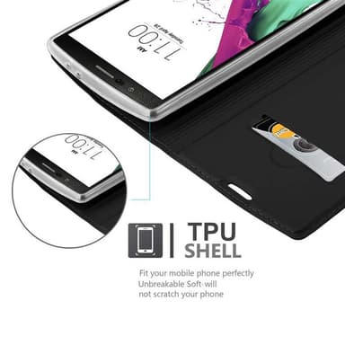 LG G4 / G4 PLUS Suojakuori Lompakkokotelo (Musta)