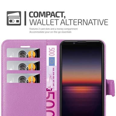 Sony Xperia 1 II Suojakuori Lompakkokotelo (Violetti)