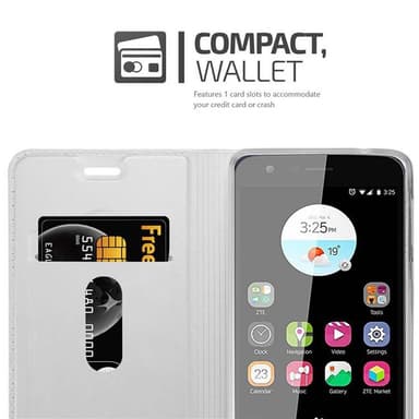 ZTE Blade V8 MINI Suojakuori Lompakkokotelo (Hopea)