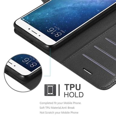 Xiaomi Mi MAX 2 Suojakuori Lompakkokotelo (Musta)