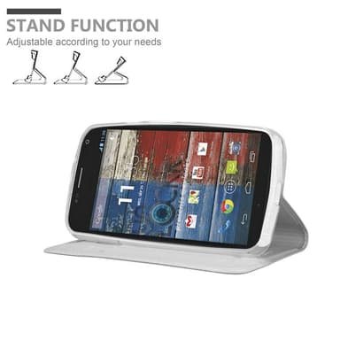 Motorola MOTO G2 Suojakuori Lompakkokotelo (Hopea)