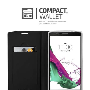 LG G4 / G4 PLUS Suojakuori Lompakkokotelo (Musta)