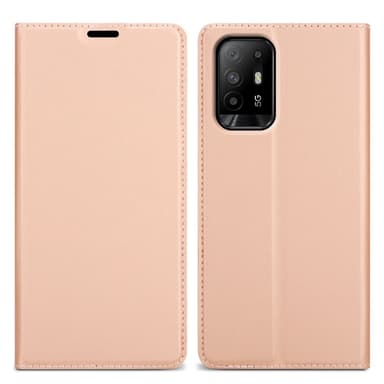 Oppo A94 5G Suojakuori Lompakkokotelo (Vaaleanpunainen)