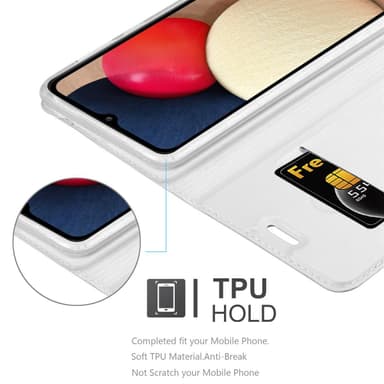 Samsung Galaxy A02s Suojakuori Lompakkokotelo (Hopea)