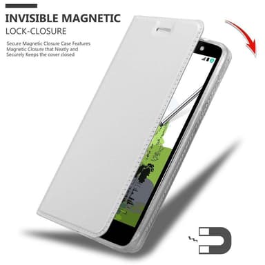 LG STYLUS 2 Suojakuori Lompakkokotelo (Hopea)