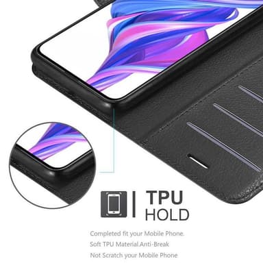 Honor 9X PRO Suojakuori Lompakkokotelo (Musta)
